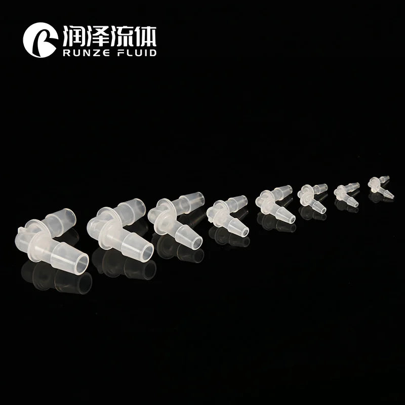 Food Grade PP Material Elbow Barbed Connector Equal Barbed Size Right Angle for Flexible Tubing Connection High Quality Ensured