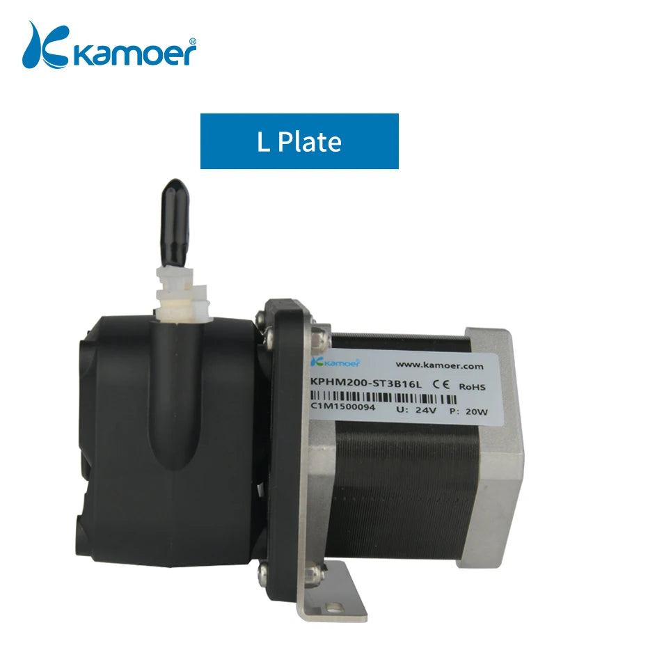 Kamoer 200ml/min KPHM200 Low Flow Peristaltic Pump 24V Stepper Motor Self-priming Pump L/Straight Plate Adjustable Flow