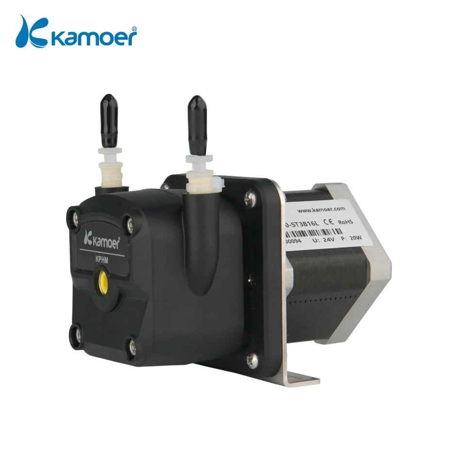 Kamoer 200ml/min KPHM200 Low Flow Peristaltic Pump 24V Stepper Motor Self-priming Pump L/Straight Plate Adjustable Flow