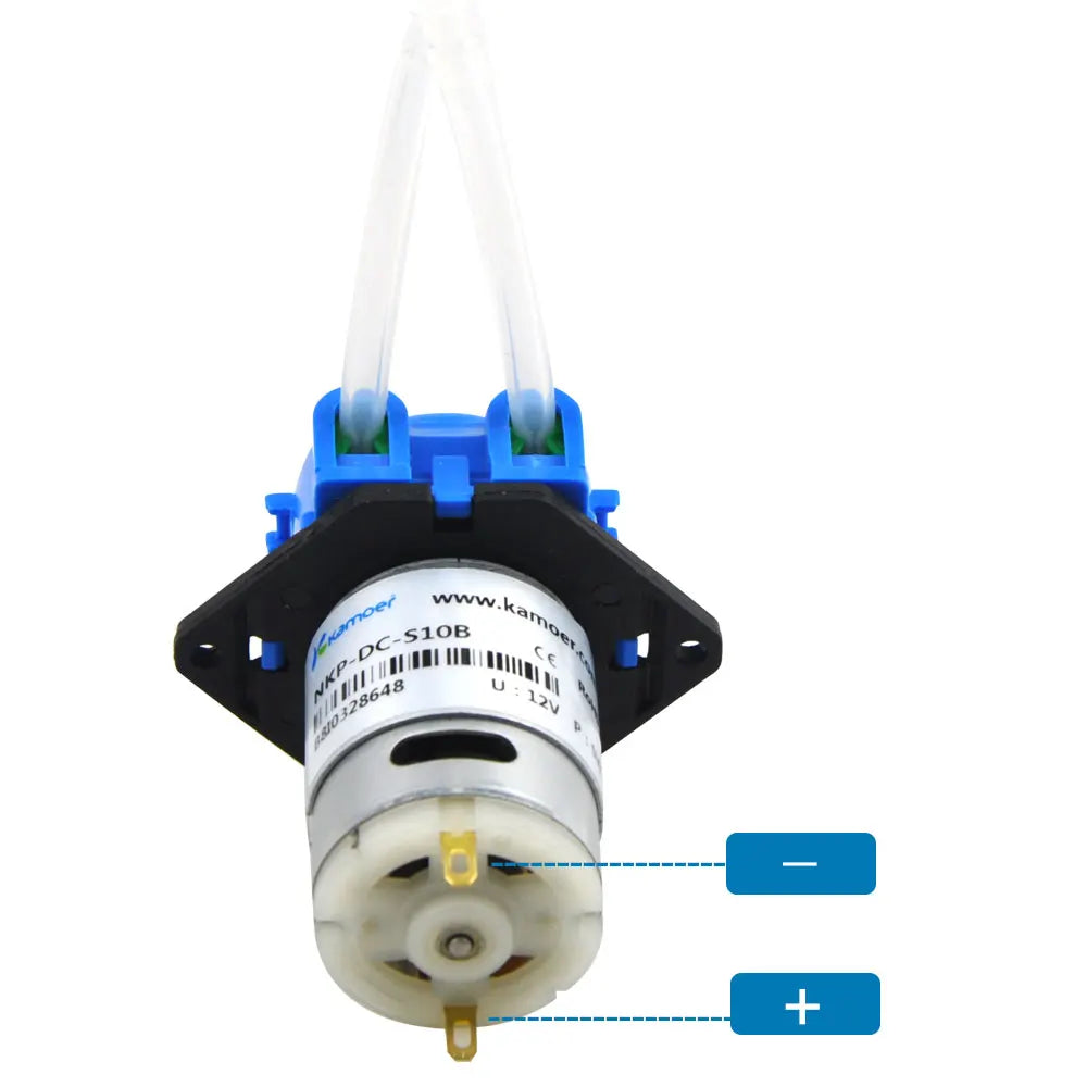 4-in-pack Kamoer NKP Micro Peristaltic Pump 12V/24V DC Motor Low Flow Dosing Pump with Blue Color, Silicone/BPT Tubing