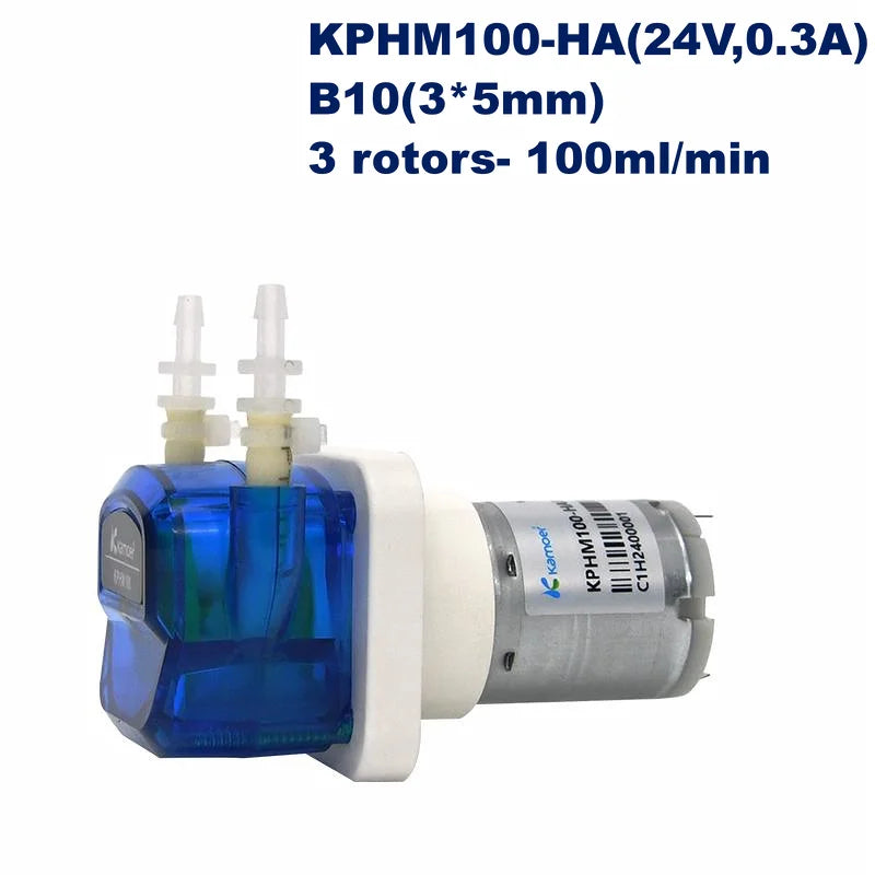 Kamoer 0-180ml/min KPHM100 Peristaltic Pump 24V DC Motor Zero-pollution Self-priming Pump for Lab and Dishwasher