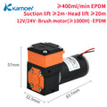 Kamoer 600ml/min ELP02 Diaphragm Liquid Pump 24V/12V DC Motor Liquid Pressure 0.2Mpa Self-priming Pump