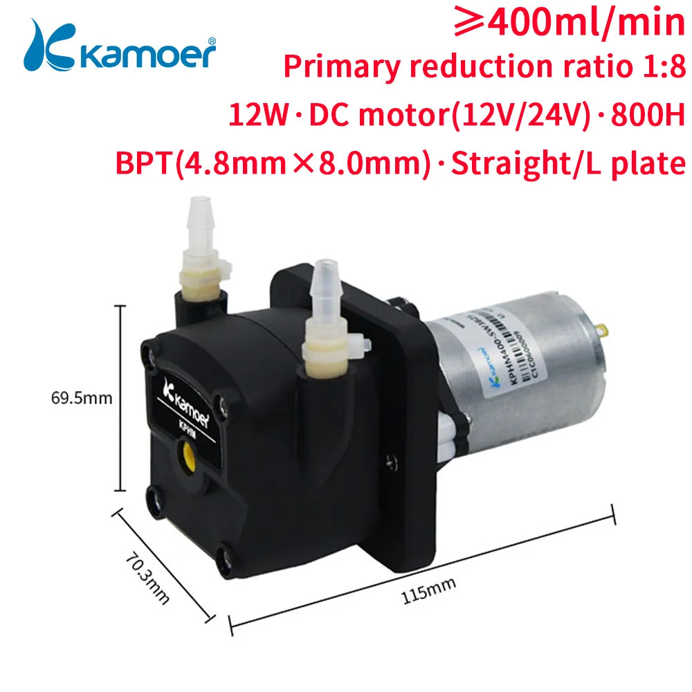 Kamoer 200~400ml/min KPHM400/KPHM200 Peristaltic Pump 12V 24V DC Motor High Flow Dosing Pump Cost-effective Self-priming Pump