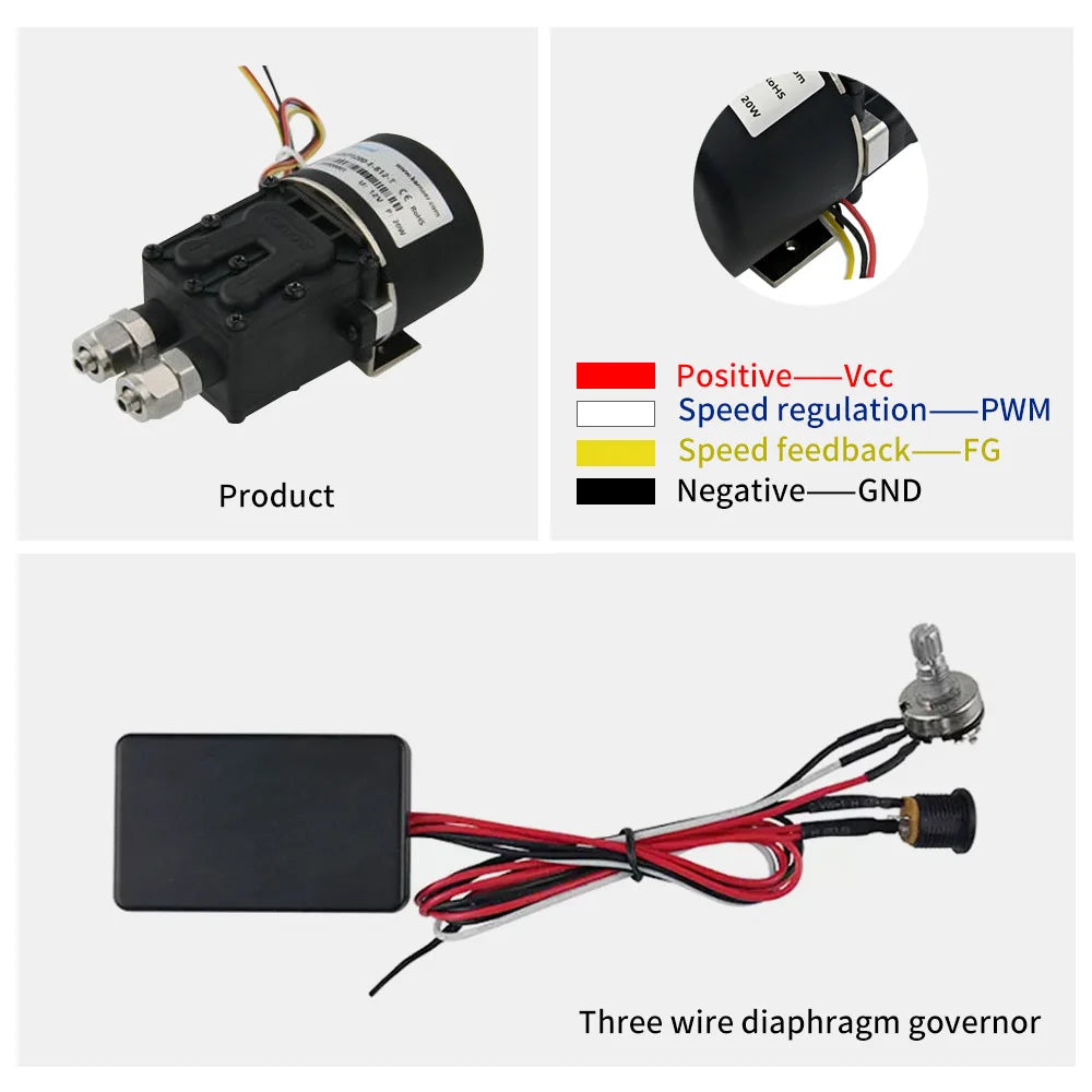 Kamoer 1.6L/min KDLP1200 Micro Diaphragm Liquid Pump 12V 24V Brushless Motor Self-priming Pump Liquid Pressure 0.3Mpa for Inkjet