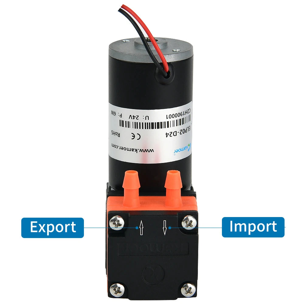 Kamoer 600ml/min ELP02 Diaphragm Liquid Pump 24V/12V DC Motor Liquid Pressure 0.2Mpa Self-priming Pump