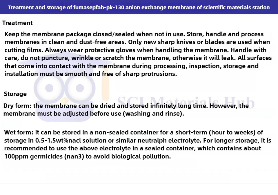 Fumasep FAB-PK-130Anion Exchange Membrane By FuMA-Tech Germany-High Performance for Electrodialysis Electrochemical Applications