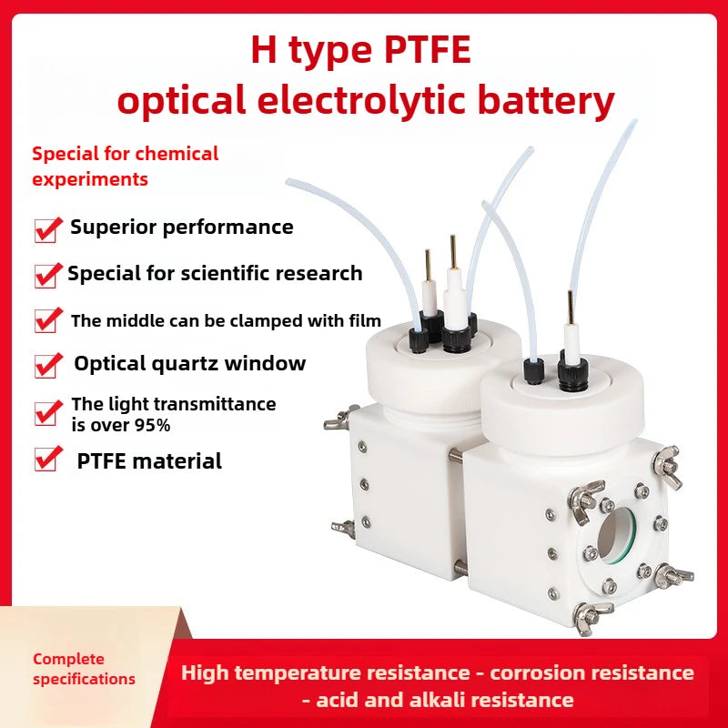 Fully PTFE H-type Replaceable Membrane Sealed Electrolytic Cell, Photoelectrochemical Cell/spectral Electrolytic Cell