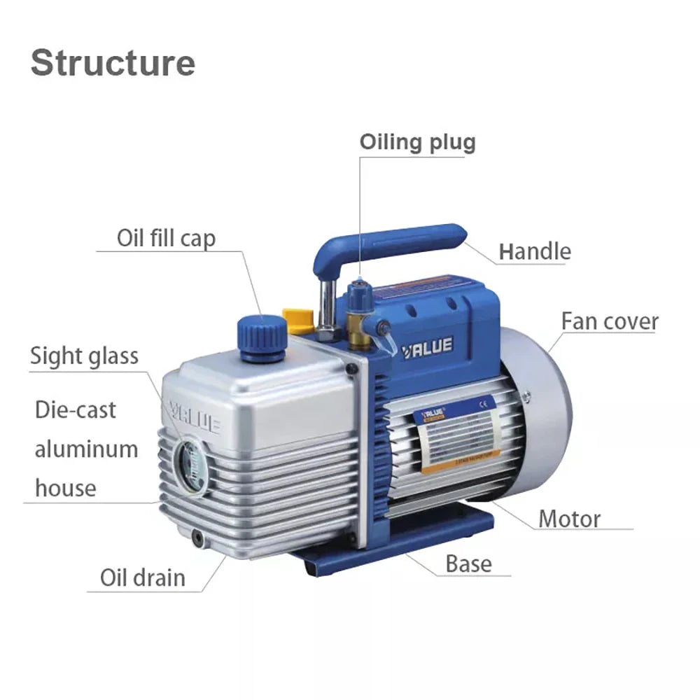 VALUE FY-1C-N Vacuum Pump Laboratory Pump Vacuum 220V 150W 3.6m³/h Silent Refrigerant Vacuum Pump Small Single-stage Pump