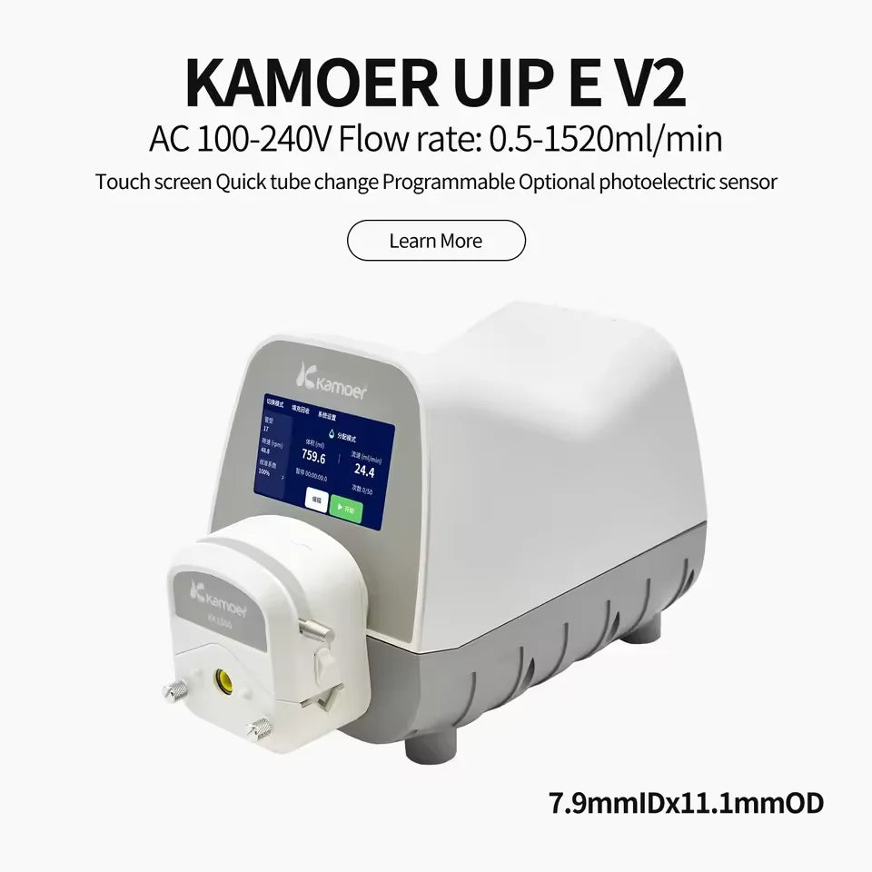 Kamoer High Flow Peristaltic Pump WiFi AC100-240V UIP E Stepper Dosing Pump with RS485,Foot Switch for Lab and Filling 7.9x11.1