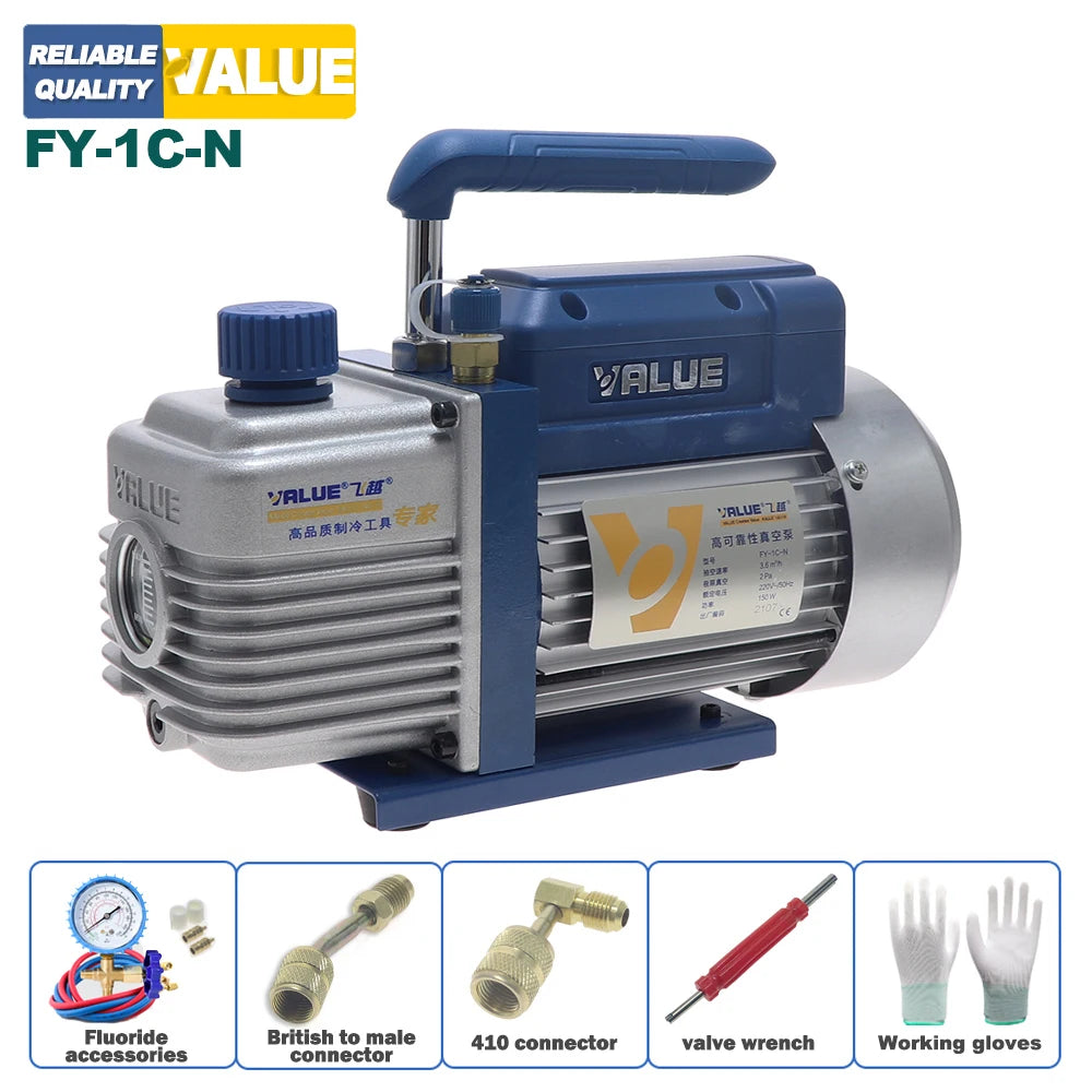 VALUE FY-1C-N Vacuum Pump Laboratory Pump Vacuum 220V 150W 3.6m³/h Silent Refrigerant Vacuum Pump Small Single-stage Pump