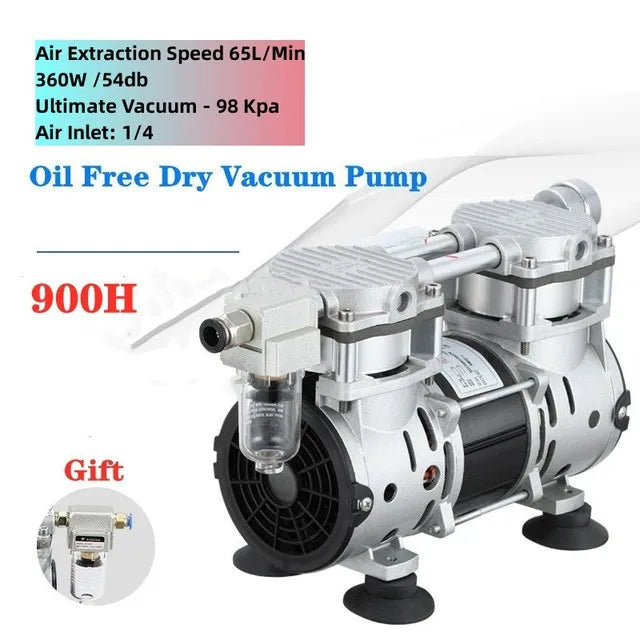 220V Small Oil-Free Silent Vacuum Pump Pumping Laboratory Vacuum Pump Negative Pressure Air Pump Industrial Use