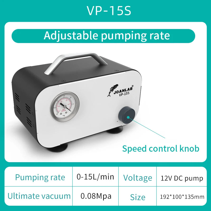 JOANLAB Mini Oil-free Diaphragm Vacuum Pump Laboratory Filter Pump Portable Negative Pressure Pump Lab Equipment