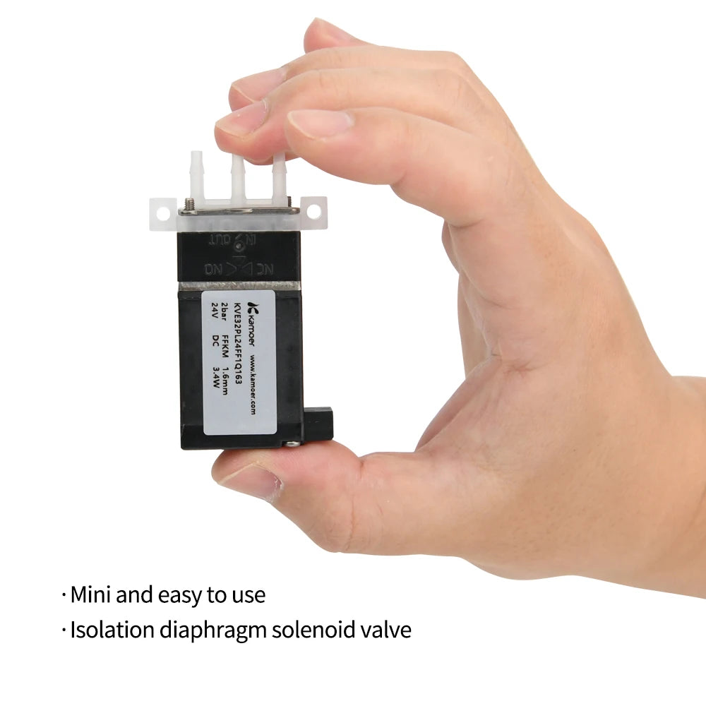Kamoer 1/16" KVEB 12V Micro Solenoid Valve 24V Water Valve Air Valve Three-way Direct-acting Control Valve