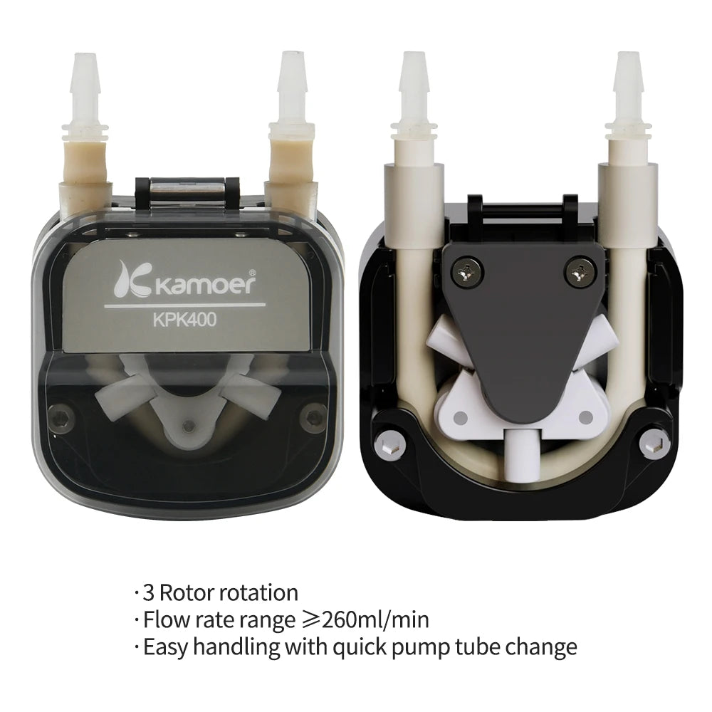 Kamoer 400ml/min KPK400 High Flow Peristaltic Pump 12V 24V DC Motor Self-priming Pump BPT Tubing Dosing Pump for Lab