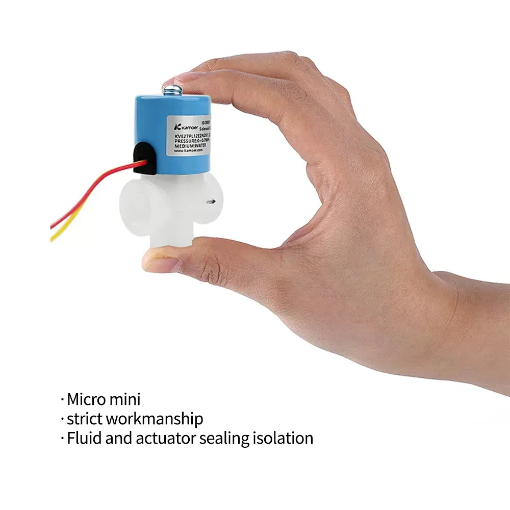 Kamoer 1/4" KVE27 12V Micro Solenoid Valve 24V Water Valve Air Valve Control Valve Normally Closed Solenoid Valve