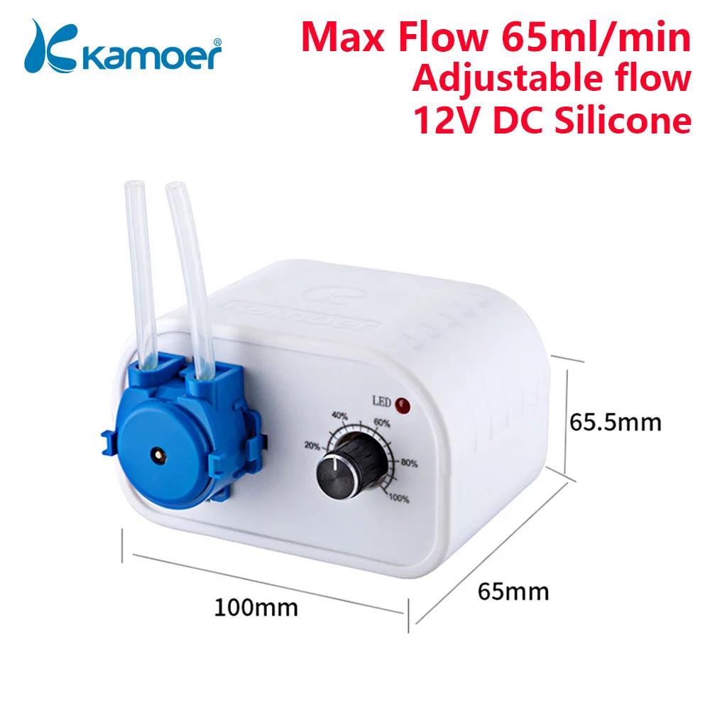 Kamoer 4-65ml/min NKCP Peristaltic Pump 12V with Power Plug Variable Speed Liquid Pump For Laboratory Chemical Experiments