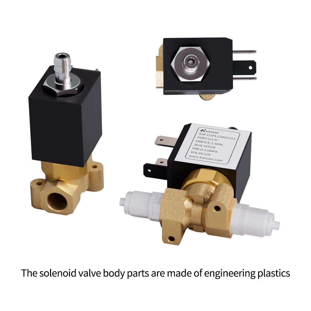 Kamoer 1/8" KVEY15 12V Solenoid/Air Valve Normally Closed 24V Water Valve copper Switch all Copper Filter Solenoid Control Valve